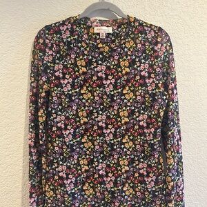 Philosophy Floral Long Sleeve Top - Black, Pink, Yellow